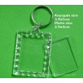 Wholesale Neworiental  Blank Acrylic keychain , picture insert plastic photo frame key chain